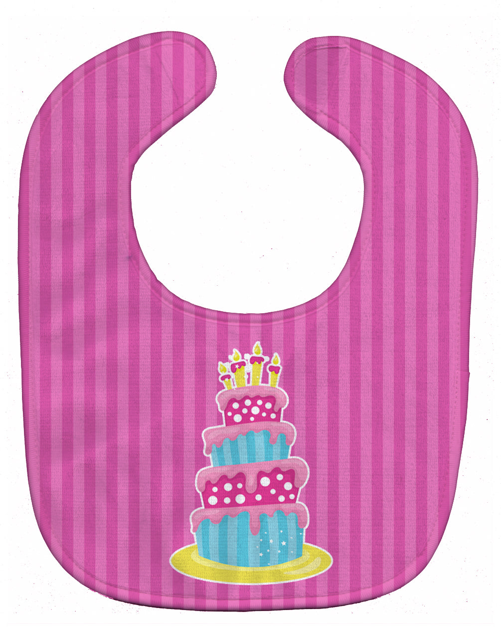 Dinosaur Pink Birthday Cake Baby Bib Easy-Clean Baby Bib Baby Feeding Accessory Baby Mealtime Essential, 10 x 13, Multicolor