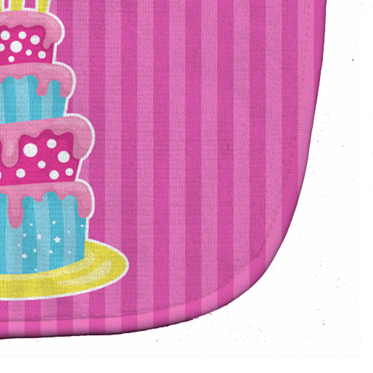 Dinosaur Pink Birthday Cake Baby Bib Easy-Clean Baby Bib Baby Feeding Accessory Baby Mealtime Essential, 10 x 13, Multicolor