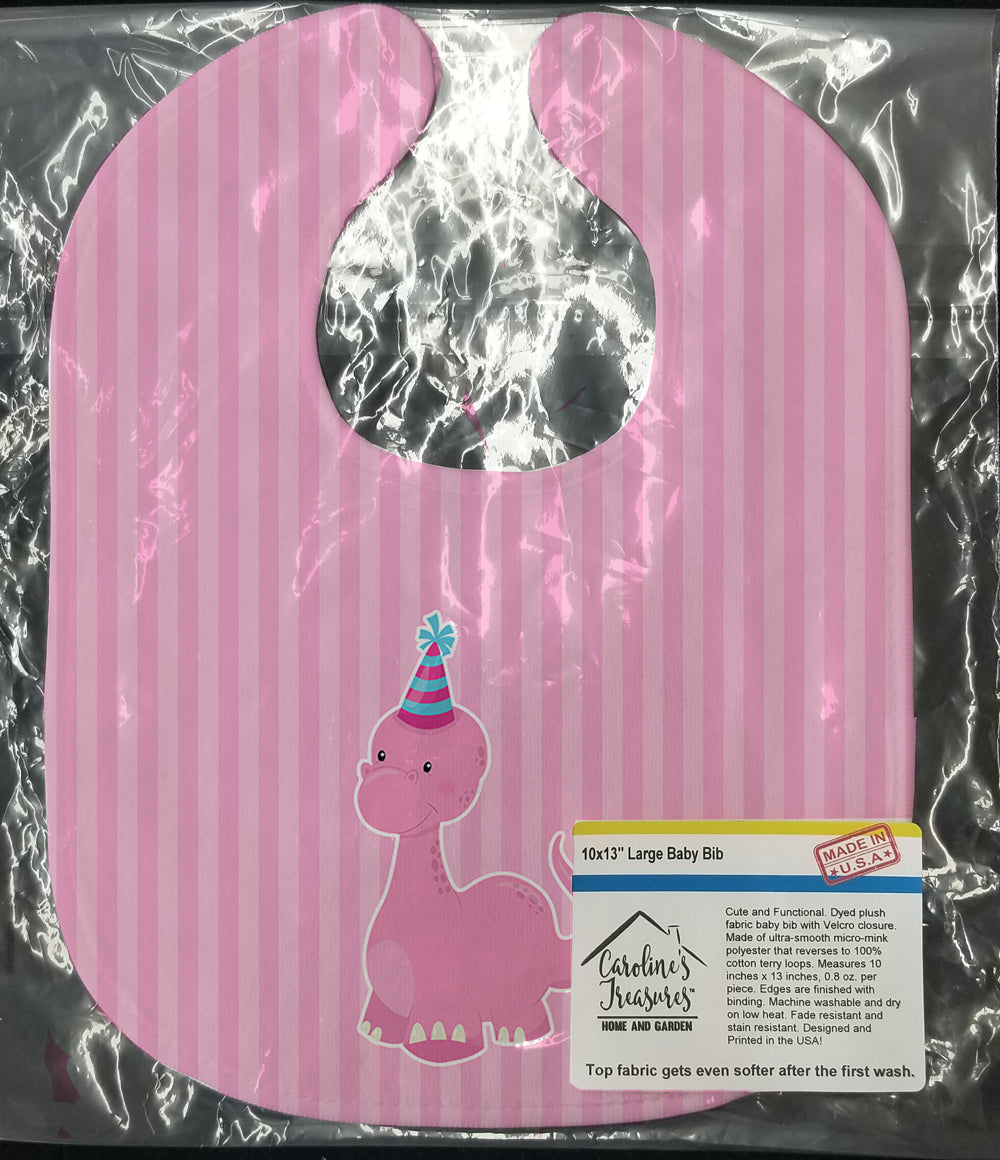 Dinosaur Pink Baby Bib Easy-Clean Baby Bib Baby Feeding Accessory Baby Mealtime Essential, 10 x 13, Multicolor
