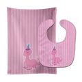 Dinosaur Pink Baby Bib & Burp Cloth Easy-Clean Baby Bib Baby Feeding Accessory Baby Mealtime Essential