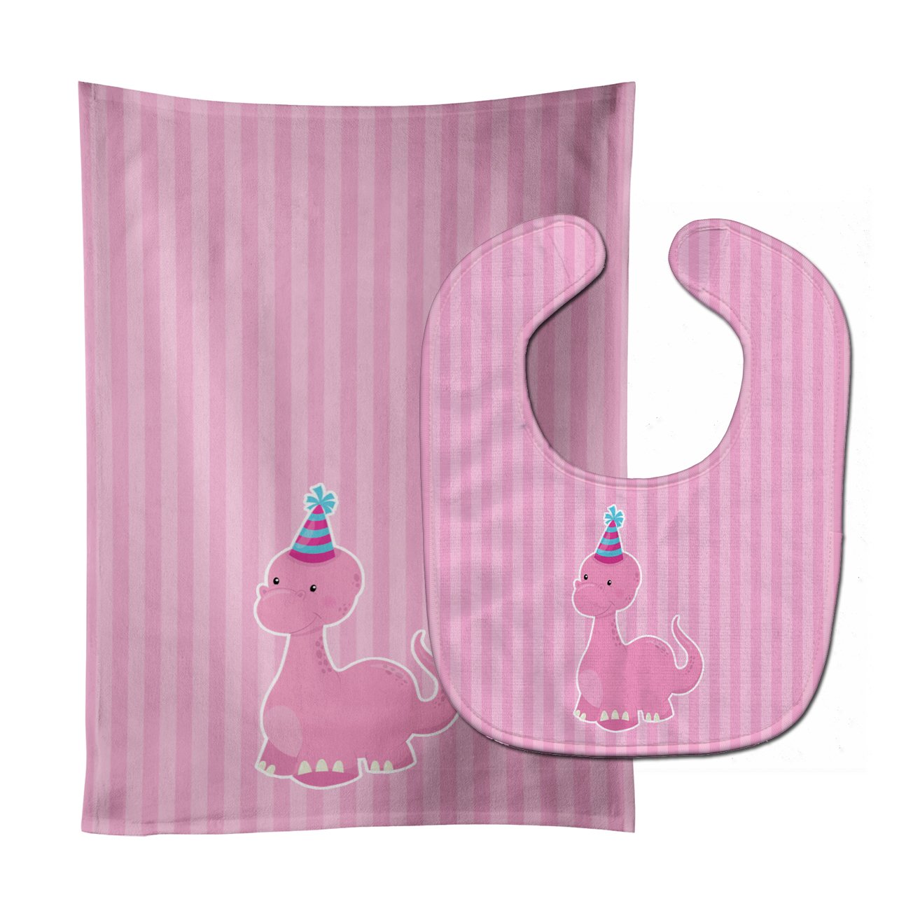 Dinosaur Pink Baby Bib & Burp Cloth Easy-Clean Baby Bib Baby Feeding Accessory Baby Mealtime Essential