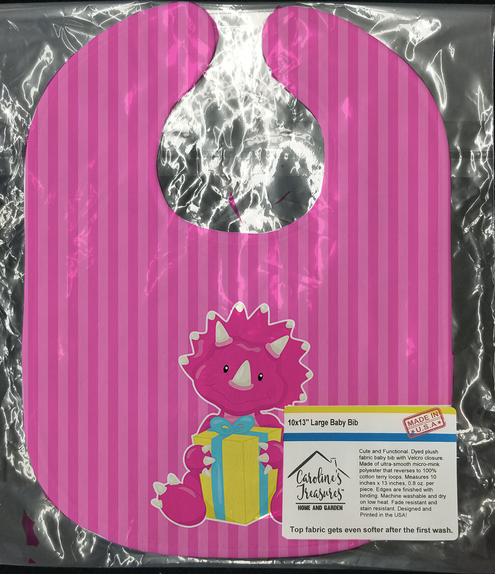 Dinosaur Pink #2 Baby Bib Easy-Clean Baby Bib Baby Feeding Accessory Baby Mealtime Essential, 10 x 13, Multicolor