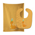 Dinosaur Orange Baby Bib & Burp Cloth Easy-Clean Baby Bib Baby Feeding Accessory Baby Mealtime Essential