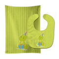 Dinosaur Green Baby Bib & Burp Cloth Easy-Clean Baby Bib Baby Feeding Accessory Baby Mealtime Essential