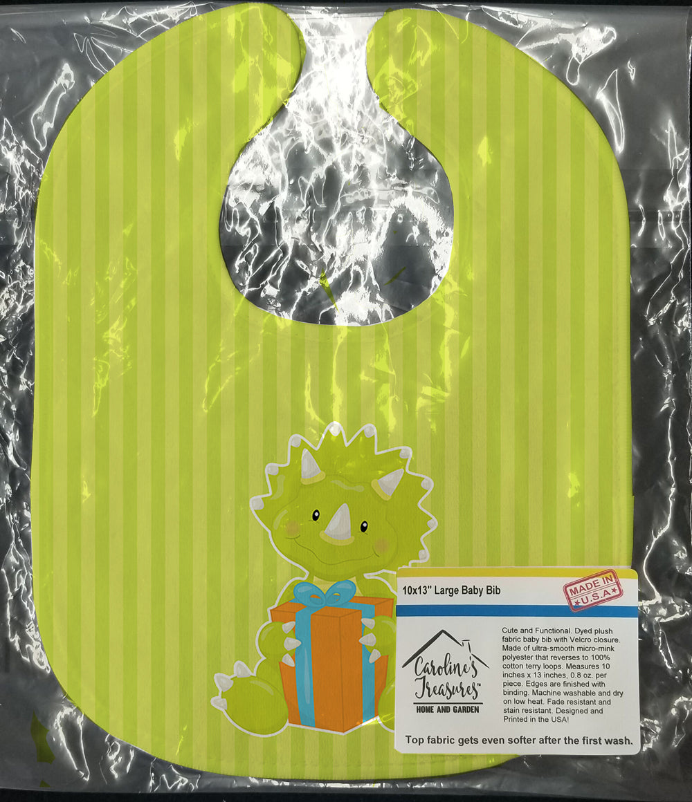 Dinosaur Green #2 Baby Bib Easy-Clean Baby Bib Baby Feeding Accessory Baby Mealtime Essential, 10 x 13, Multicolor