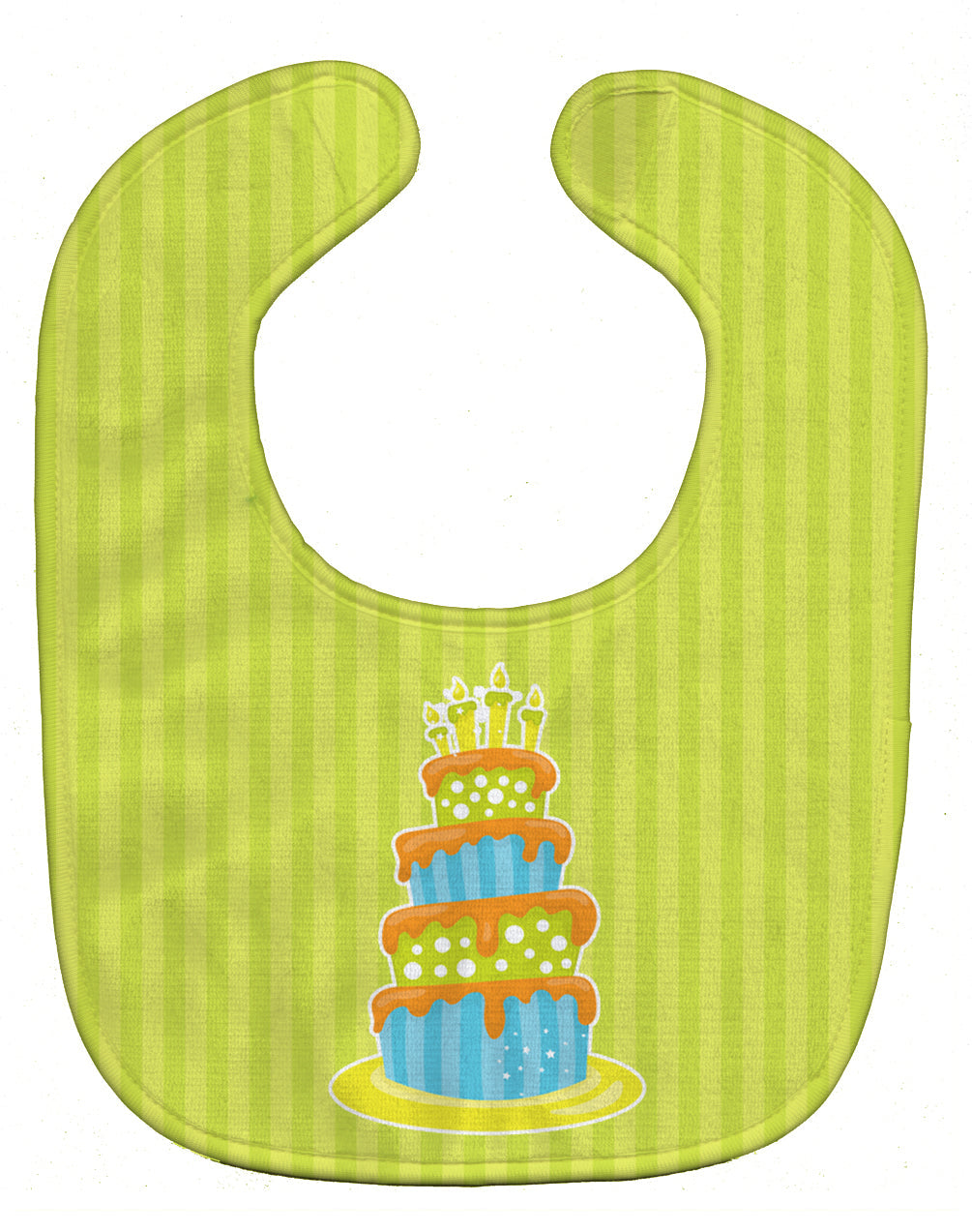 Dinosaur Birthday Cake Baby Bib Easy-Clean Baby Bib Baby Feeding Accessory Baby Mealtime Essential, 10 x 13, Multicolor