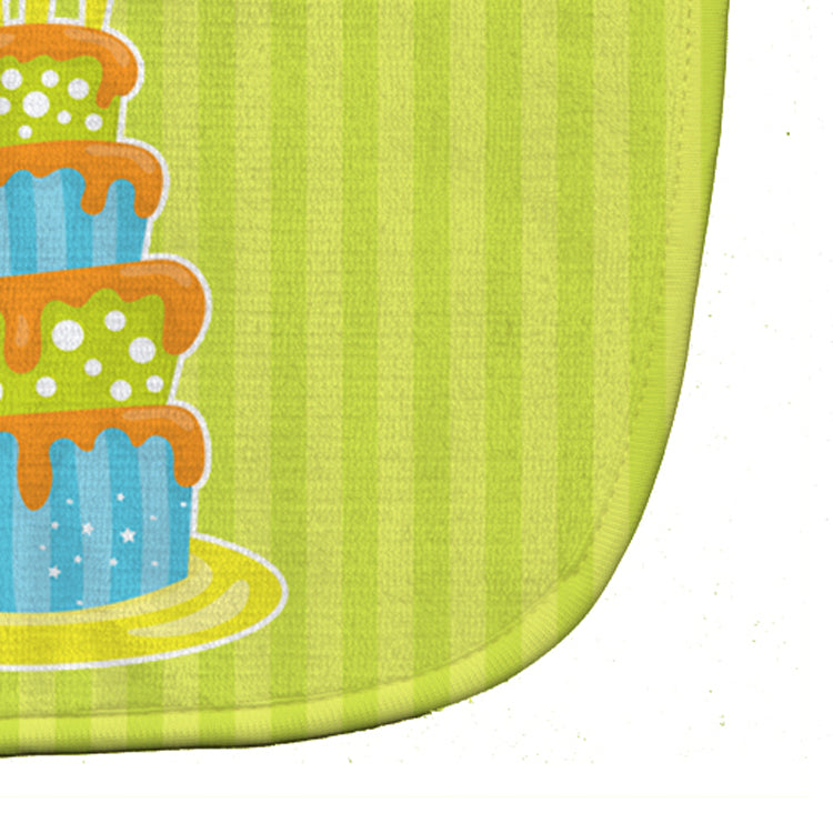 Dinosaur Birthday Cake Baby Bib Easy-Clean Baby Bib Baby Feeding Accessory Baby Mealtime Essential, 10 x 13, Multicolor