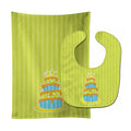 Dinosaur Birthday Cake Baby Bib & Burp Cloth Easy-Clean Baby Bib Baby Feeding Accessory Baby Mealtime Essential