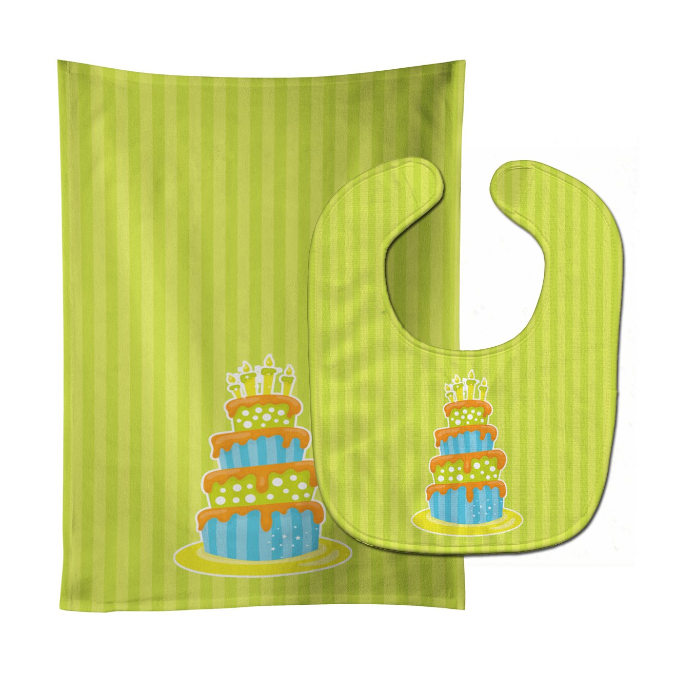 Dinosaur Birthday Cake Baby Bib & Burp Cloth Easy-Clean Baby Bib Baby Feeding Accessory Baby Mealtime Essential