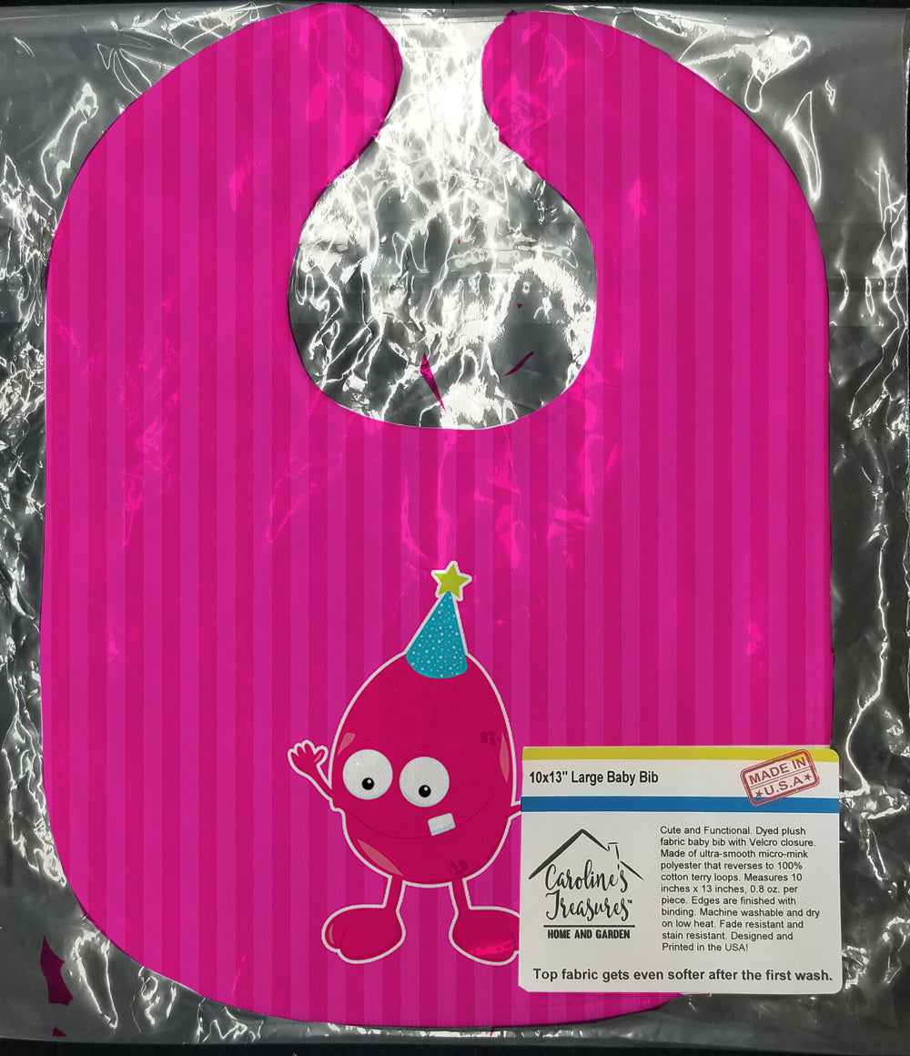 Birthday Monster Pink Baby Bib Easy-Clean Baby Bib Baby Feeding Accessory Baby Mealtime Essential, 10 x 13, Multicolor