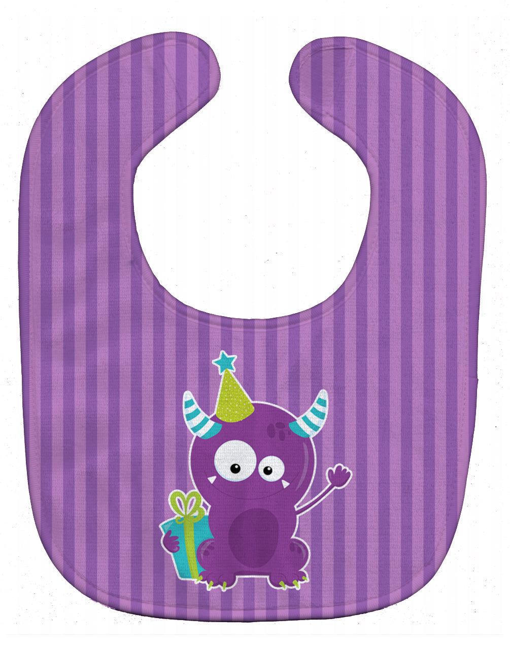 Birthday Monster Purple Baby Bib Easy-Clean Baby Bib Baby Feeding Accessory Baby Mealtime Essential, 10 x 13, Multicolor