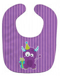 Birthday Monster Purple Baby Bib Easy-Clean Baby Bib Baby Feeding Accessory Baby Mealtime Essential, 10 x 13, Multicolor