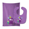 Birthday Monster Purple Baby Bib & Burp Cloth Easy-Clean Baby Bib Baby Feeding Accessory Baby Mealtime Essential
