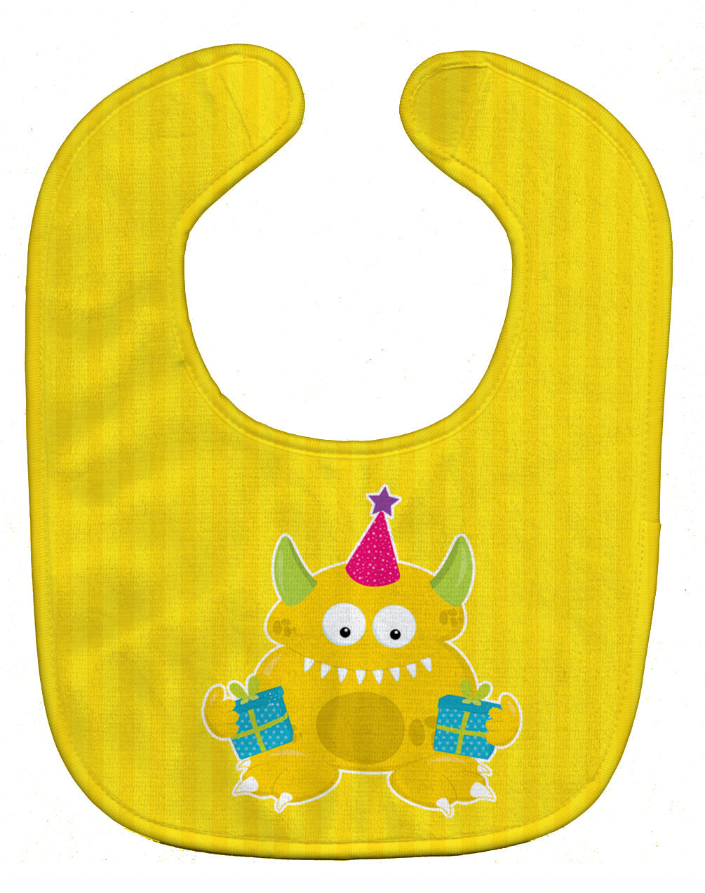 Birthday Monster Yellow Baby Bib Easy-Clean Baby Bib Baby Feeding Accessory Baby Mealtime Essential, 10 x 13, Multicolor