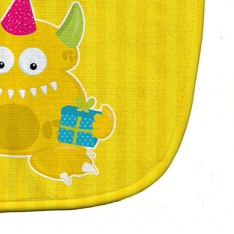 Birthday Monster Yellow Baby Bib Easy-Clean Baby Bib Baby Feeding Accessory Baby Mealtime Essential, 10 x 13, Multicolor