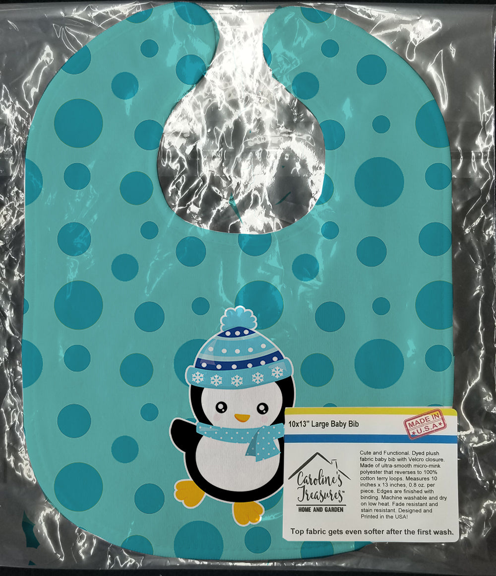 Christmas Penquin #2 Baby Bib Easy-Clean Baby Bib Baby Feeding Accessory Baby Mealtime Essential, 10 x 13, Multicolor