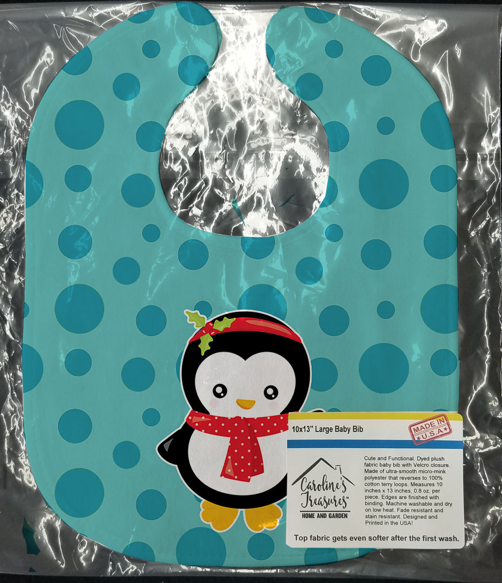 Christmas Penquin #3 Baby Bib Easy-Clean Baby Bib Baby Feeding Accessory Baby Mealtime Essential, 10 x 13, Multicolor