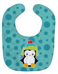 Christmas Penquin #4 Baby Bib Easy-Clean Baby Bib Baby Feeding Accessory Baby Mealtime Essential, 10 x 13, Multicolor