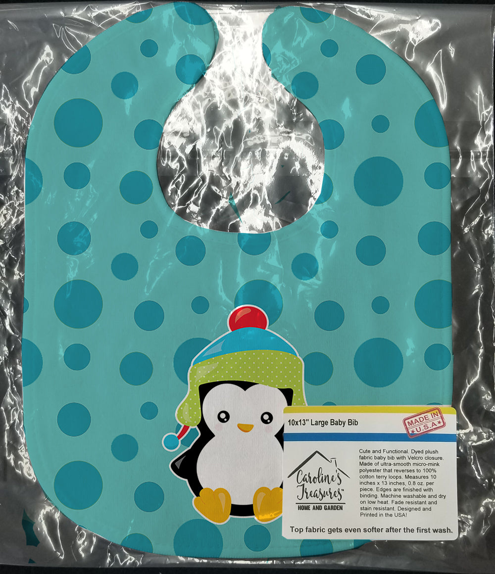 Christmas Penquin #4 Baby Bib Easy-Clean Baby Bib Baby Feeding Accessory Baby Mealtime Essential, 10 x 13, Multicolor