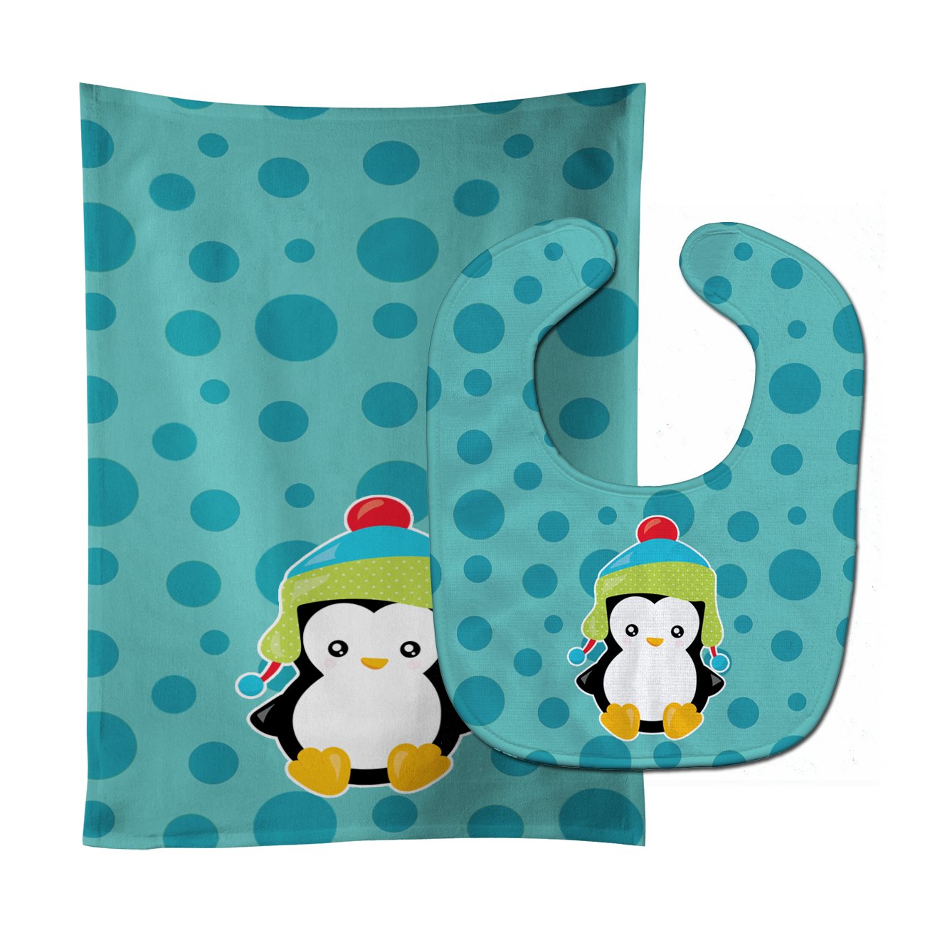 Christmas Penquin #4 Baby Bib & Burp Cloth Easy-Clean Baby Bib Baby Feeding Accessory Baby Mealtime Essential