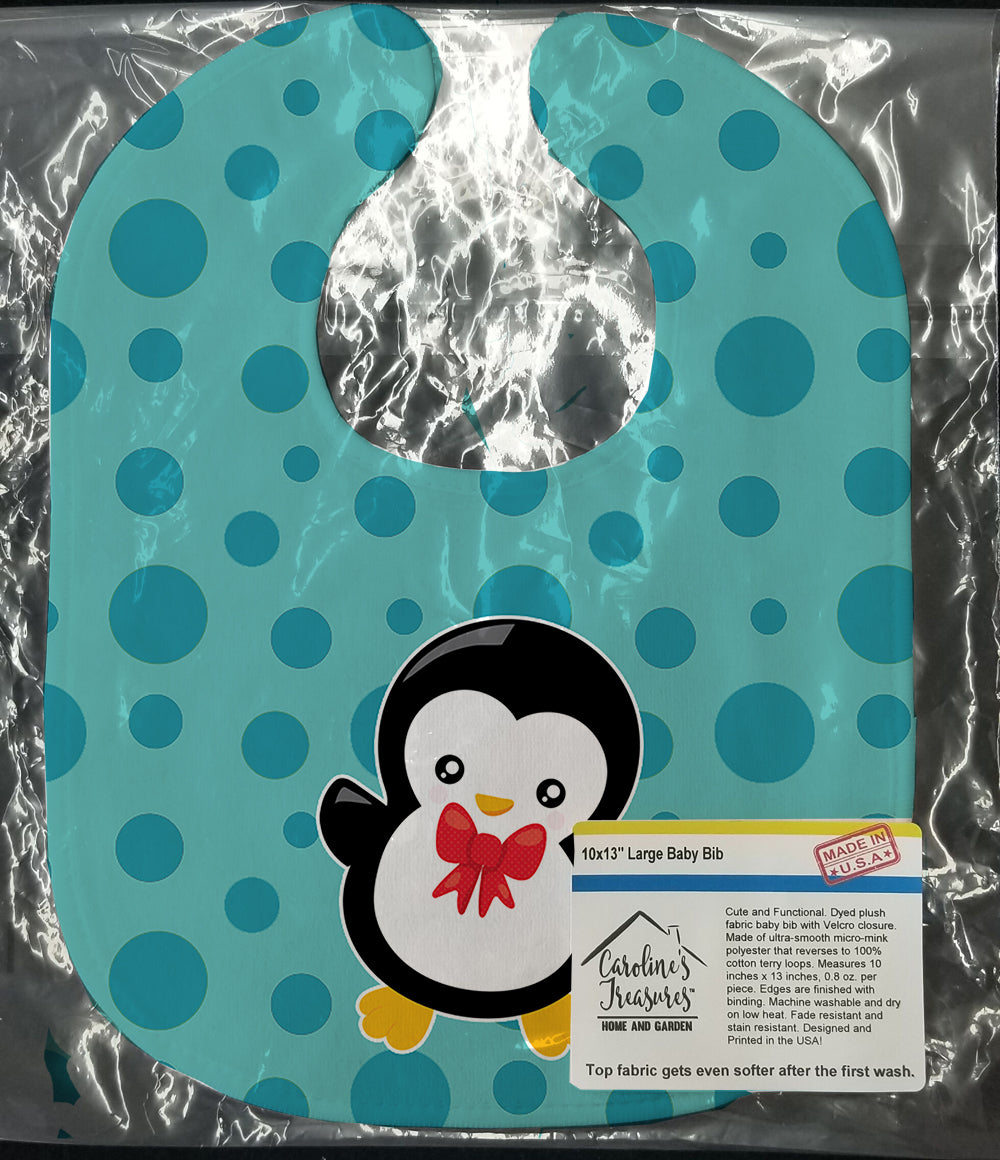 Christmas Penquin #5 Baby Bib Easy-Clean Baby Bib Baby Feeding Accessory Baby Mealtime Essential, 10 x 13, Multicolor