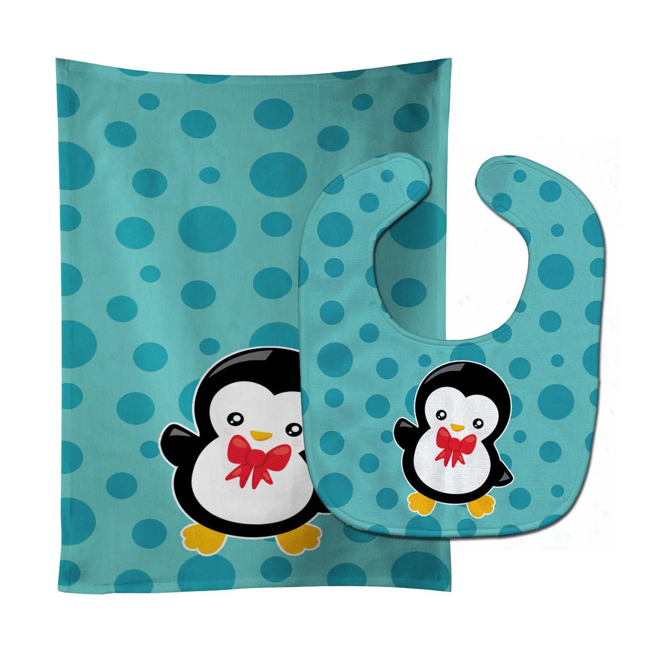 Christmas Penquin #5 Baby Bib & Burp Cloth Easy-Clean Baby Bib Baby Feeding Accessory Baby Mealtime Essential