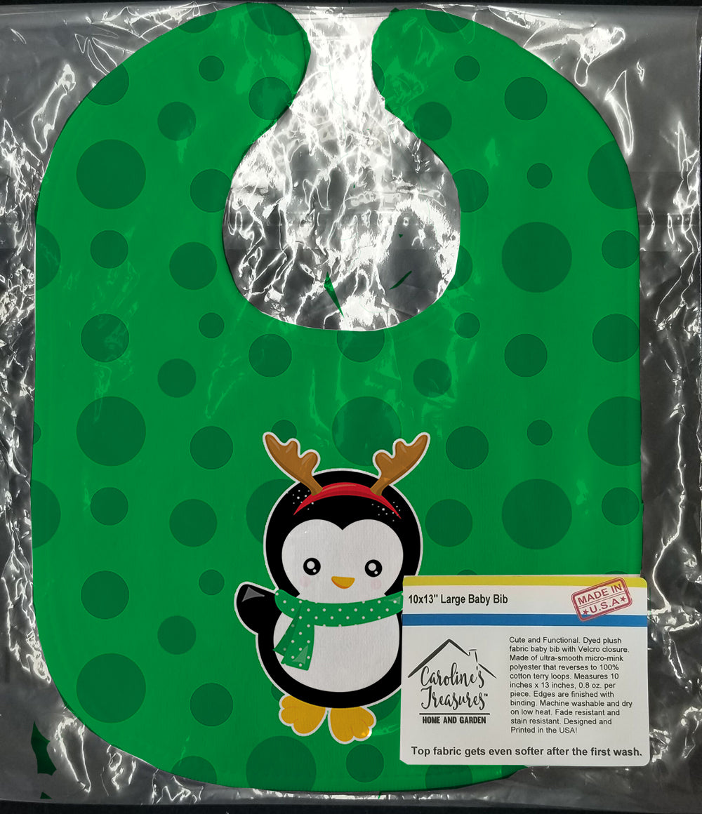 Christmas Penquin Reindeer Baby Bib Easy-Clean Baby Bib Baby Feeding Accessory Baby Mealtime Essential, 10 x 13, Multicolor