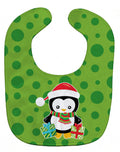 Christmas Penquin Presents Baby Bib Easy-Clean Baby Bib Baby Feeding Accessory Baby Mealtime Essential, 10 x 13, Multicolor