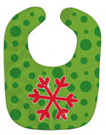 Christmas Snowflake Red Baby Bib Easy-Clean Baby Bib Baby Feeding Accessory Baby Mealtime Essential, 10 x 13, Multicolor