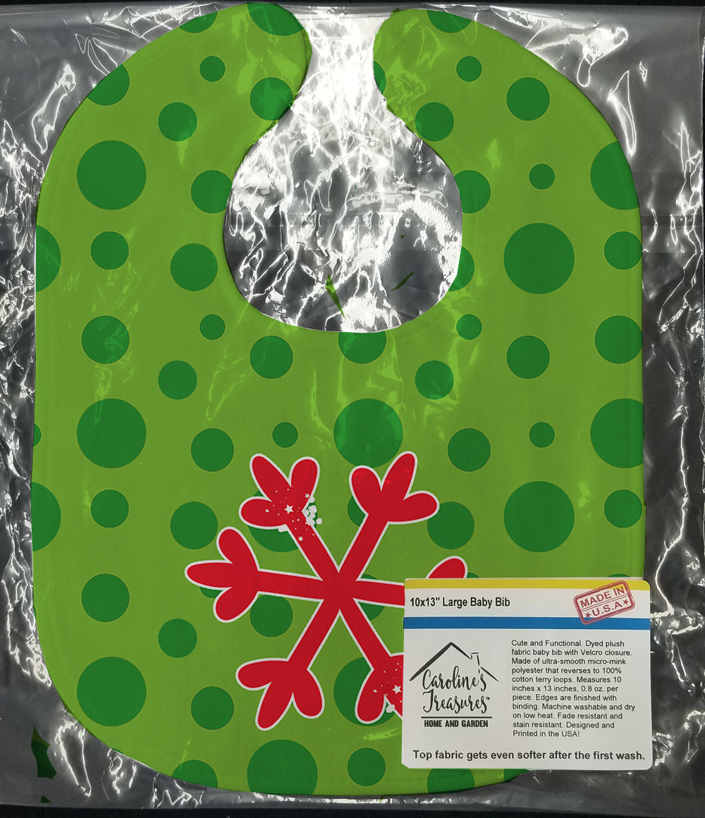 Christmas Snowflake Red Baby Bib Easy-Clean Baby Bib Baby Feeding Accessory Baby Mealtime Essential, 10 x 13, Multicolor