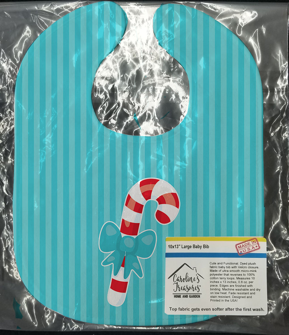Christmas Candy Cane Baby Bib Easy-Clean Baby Bib Baby Feeding Accessory Baby Mealtime Essential, 10 x 13, Multicolor
