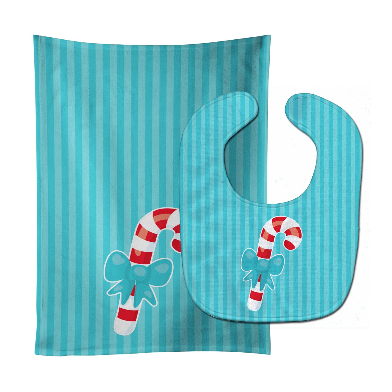 Christmas Candy Cane Baby Bib & Burp Cloth Easy-Clean Baby Bib Baby Feeding Accessory Baby Mealtime Essential