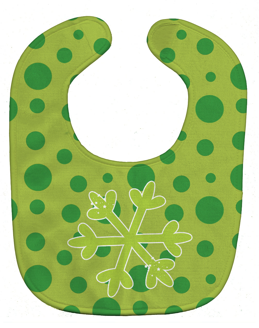 Christmas Snowflake Green Baby Bib Easy-Clean Baby Bib Baby Feeding Accessory Baby Mealtime Essential, 10 x 13, Multicolor