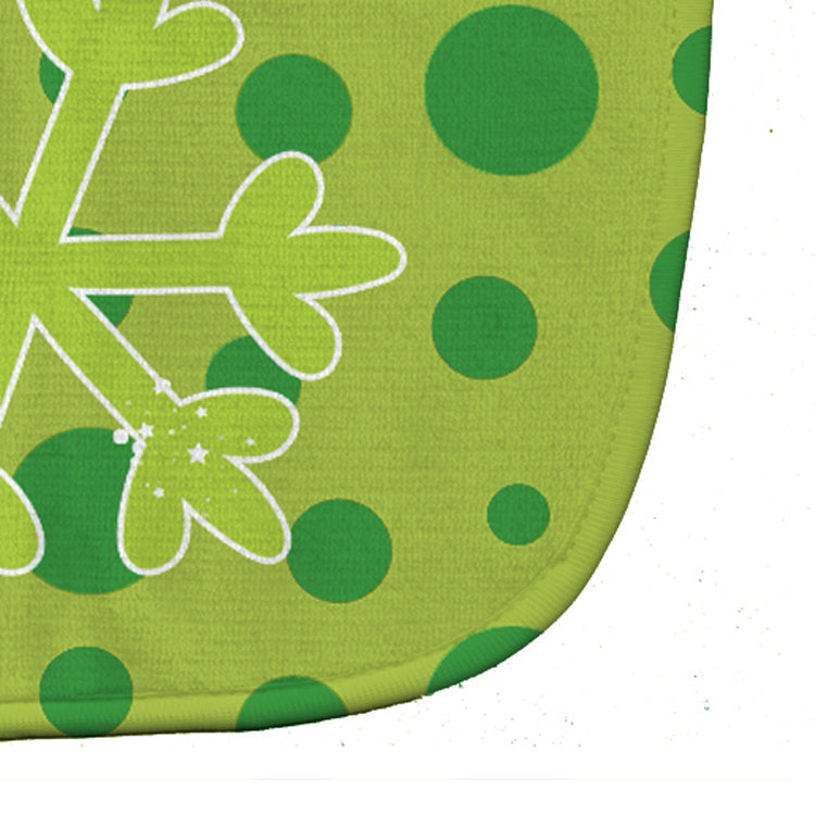 Christmas Snowflake Green Baby Bib Easy-Clean Baby Bib Baby Feeding Accessory Baby Mealtime Essential, 10 x 13, Multicolor