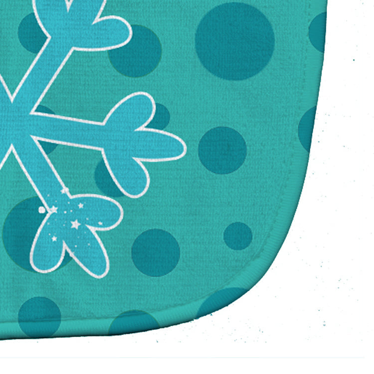 Christmas Snowflake Blue Baby Bib Easy-Clean Baby Bib Baby Feeding Accessory Baby Mealtime Essential, 10 x 13, Multicolor