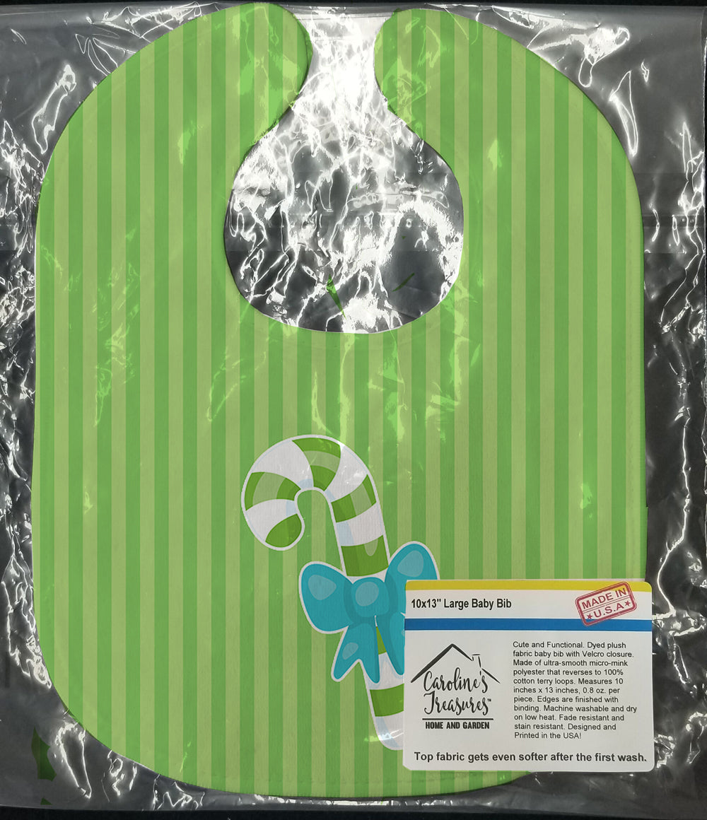 Christmas Candy Cane #2 Baby Bib Easy-Clean Baby Bib Baby Feeding Accessory Baby Mealtime Essential, 10 x 13, Multicolor
