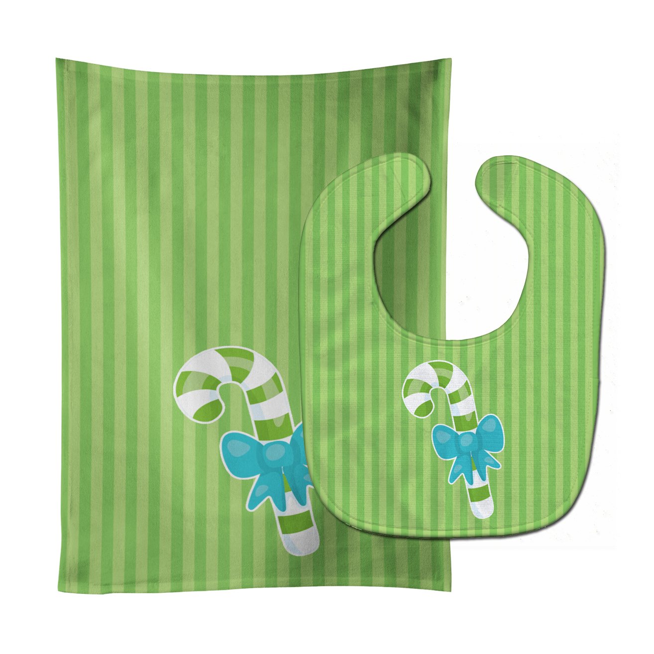 Christmas Candy Cane #2 Baby Bib & Burp Cloth Easy-Clean Baby Bib Baby Feeding Accessory Baby Mealtime Essential