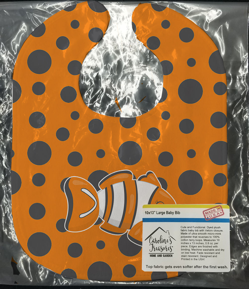 Fish Clown Fish Baby Bib Easy-Clean Baby Bib Baby Feeding Accessory Baby Mealtime Essential, 10 x 13, Multicolor