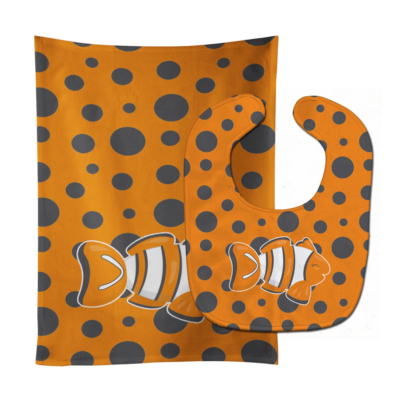 Fish Clown Fish Baby Bib & Burp Cloth Easy-Clean Baby Bib Baby Feeding Accessory Baby Mealtime Essential