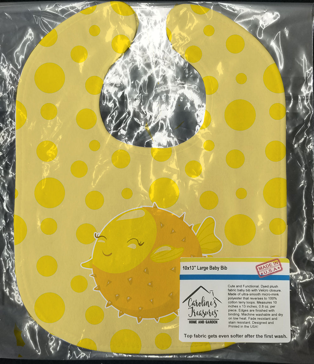 Fish Puffer Fish Baby Bib Easy-Clean Baby Bib Baby Feeding Accessory Baby Mealtime Essential, 10 x 13, Multicolor