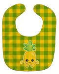 Pineapple Smily Face Baby Bib Easy-Clean Baby Bib Baby Feeding Accessory Baby Mealtime Essential, 10 x 13, Multicolor