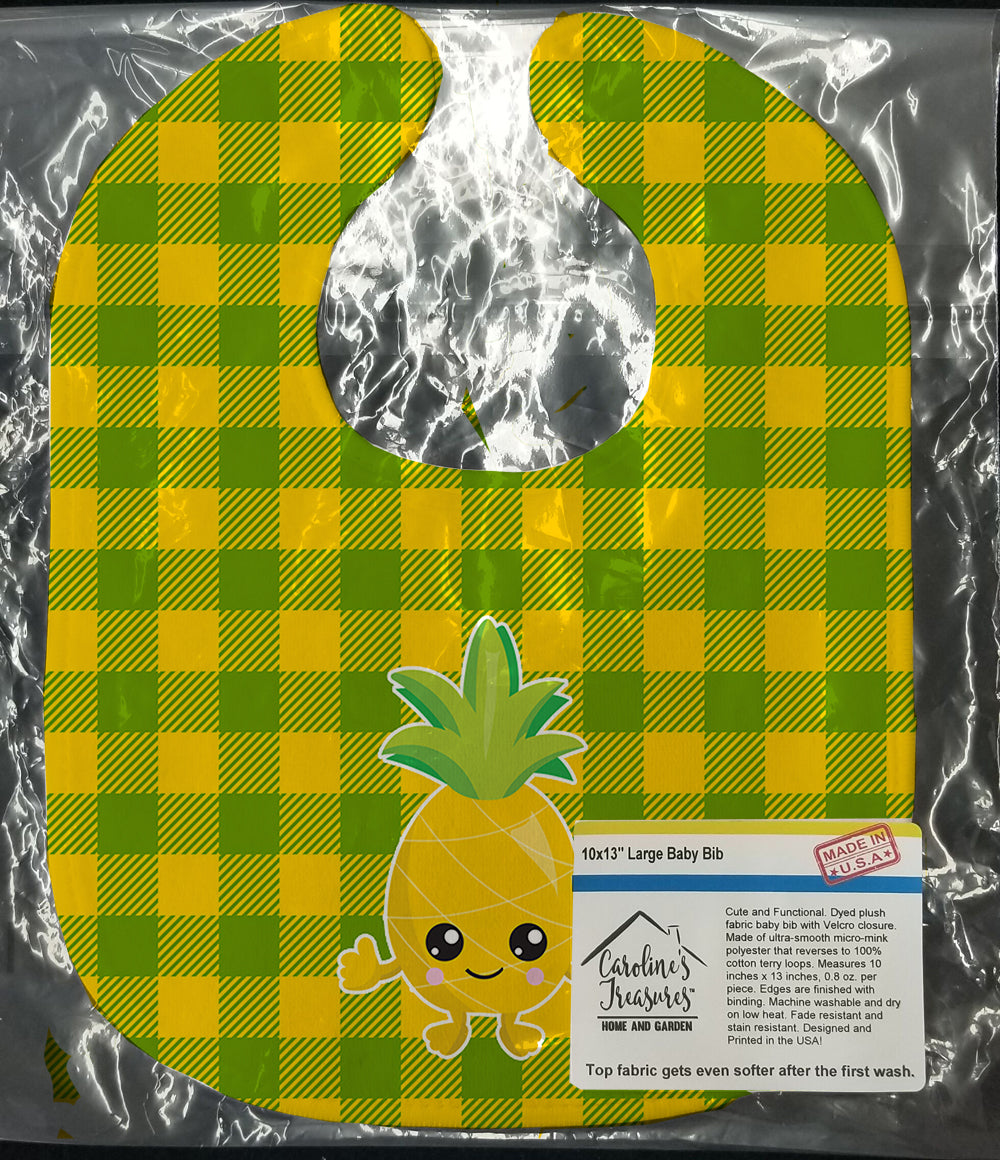 Pineapple Smily Face Baby Bib Easy-Clean Baby Bib Baby Feeding Accessory Baby Mealtime Essential, 10 x 13, Multicolor