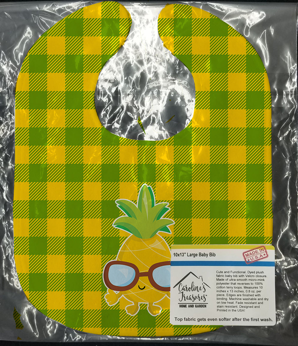 Pineapple Cool Sunglasses Face Baby Bib Easy-Clean Baby Bib Baby Feeding Accessory Baby Mealtime Essential, 10 x 13, Multicolor