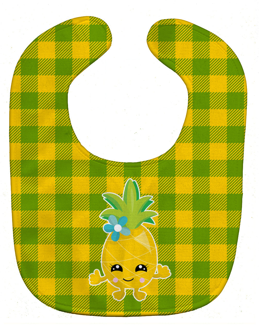 Pineapple Girl Face Baby Bib Easy-Clean Baby Bib Baby Feeding Accessory Baby Mealtime Essential, 10 x 13, Multicolor