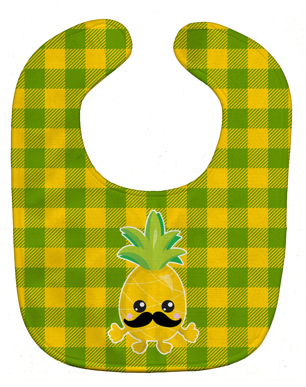 Pineapple Moustache Face Baby Bib Easy-Clean Baby Bib Baby Feeding Accessory Baby Mealtime Essential, 10 x 13, Multicolor
