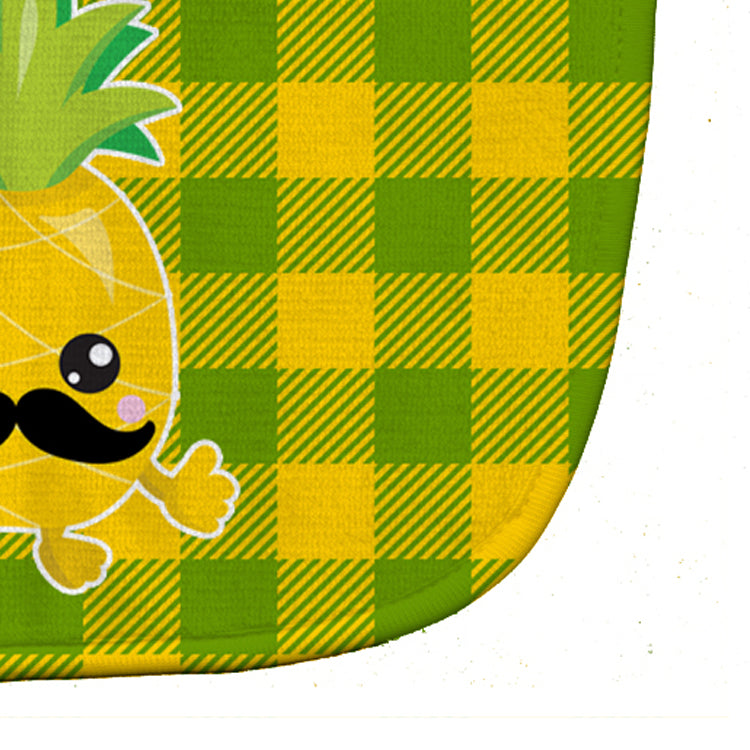 Pineapple Moustache Face Baby Bib Easy-Clean Baby Bib Baby Feeding Accessory Baby Mealtime Essential, 10 x 13, Multicolor