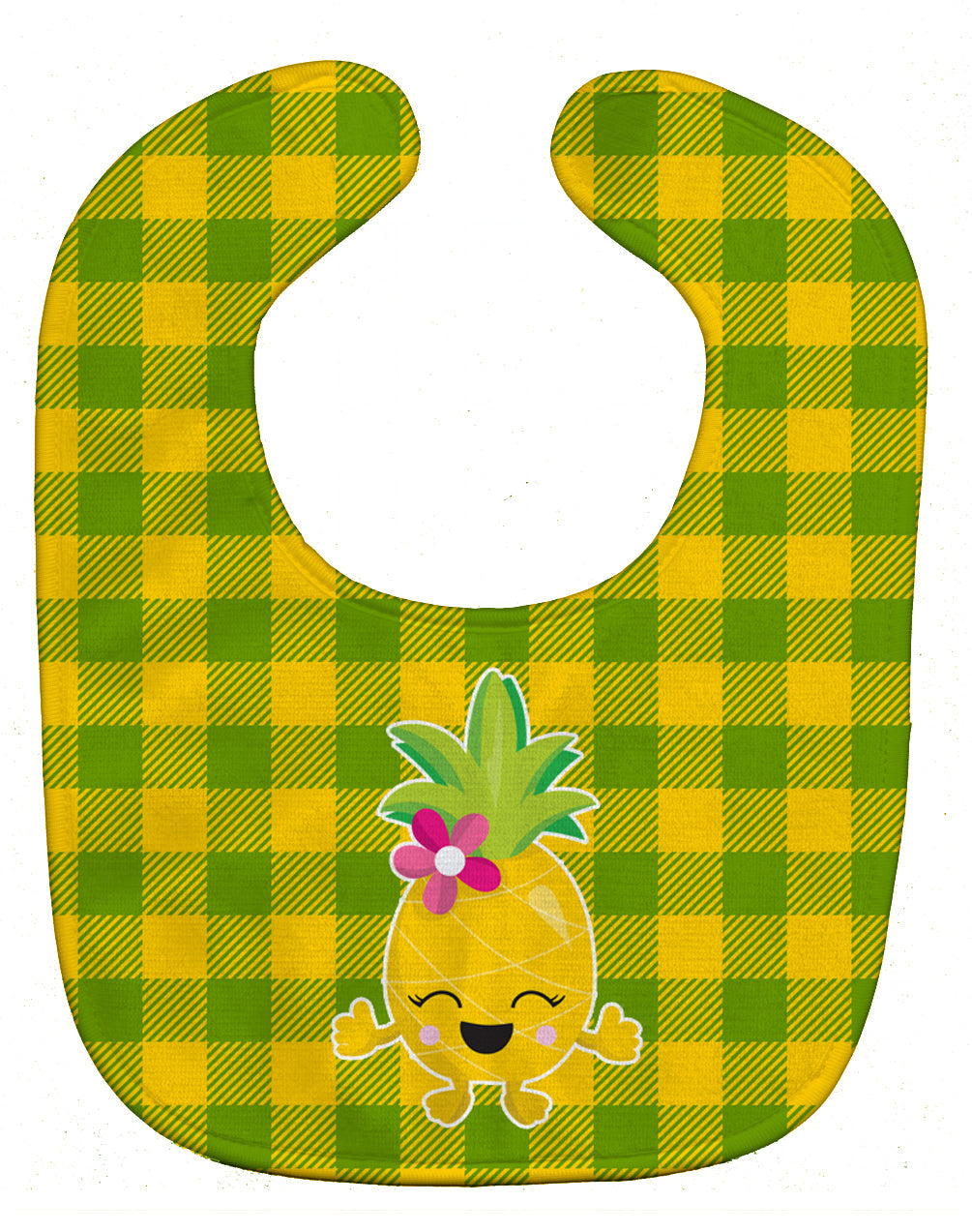 Pineapple Girl Laughy Face Baby Bib Easy-Clean Baby Bib Baby Feeding Accessory Baby Mealtime Essential, 10 x 13, Multicolor