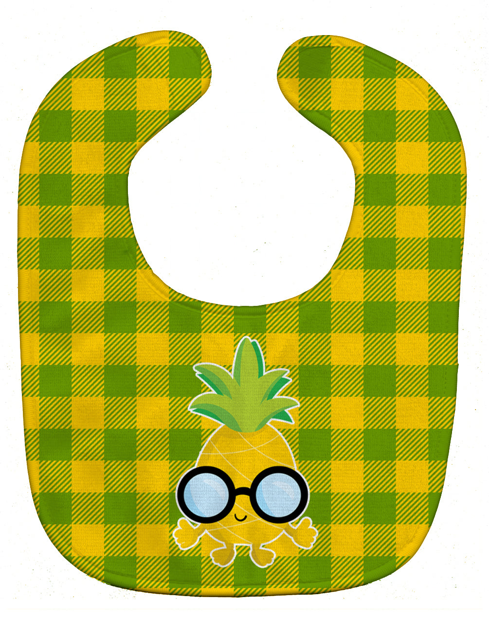 Pineapple Face with Glasses Baby Bib Easy-Clean Baby Bib Baby Feeding Accessory Baby Mealtime Essential, 10 x 13, Multicolor