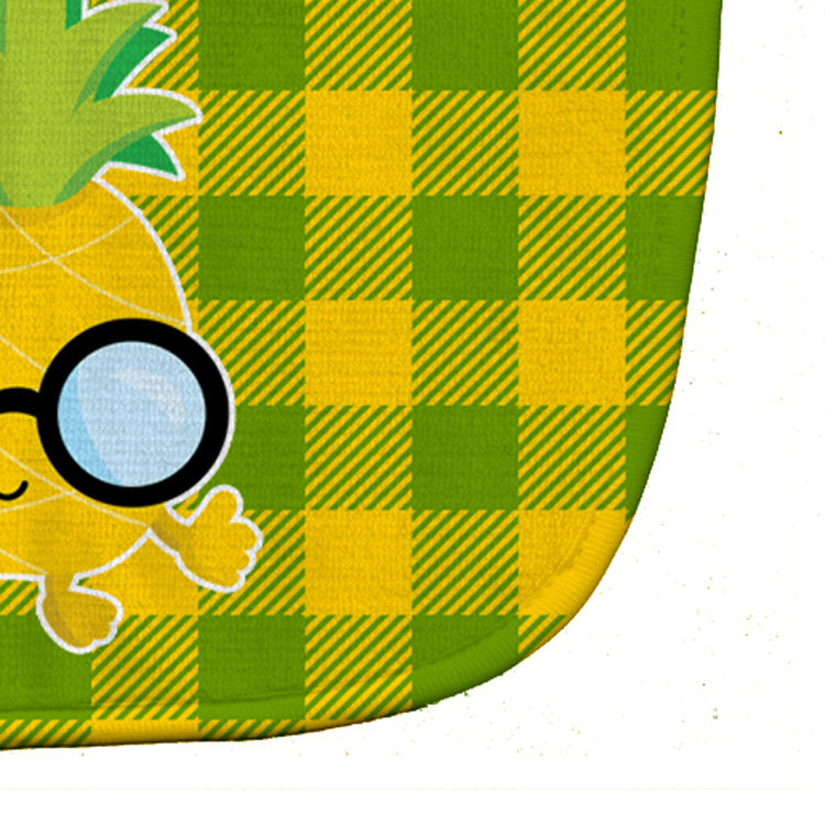 Pineapple Face with Glasses Baby Bib Easy-Clean Baby Bib Baby Feeding Accessory Baby Mealtime Essential, 10 x 13, Multicolor