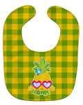 Pineapple Face with Heart Glasses Baby Bib Easy-Clean Baby Bib Baby Feeding Accessory Baby Mealtime Essential, 10 x 13, Multicolor